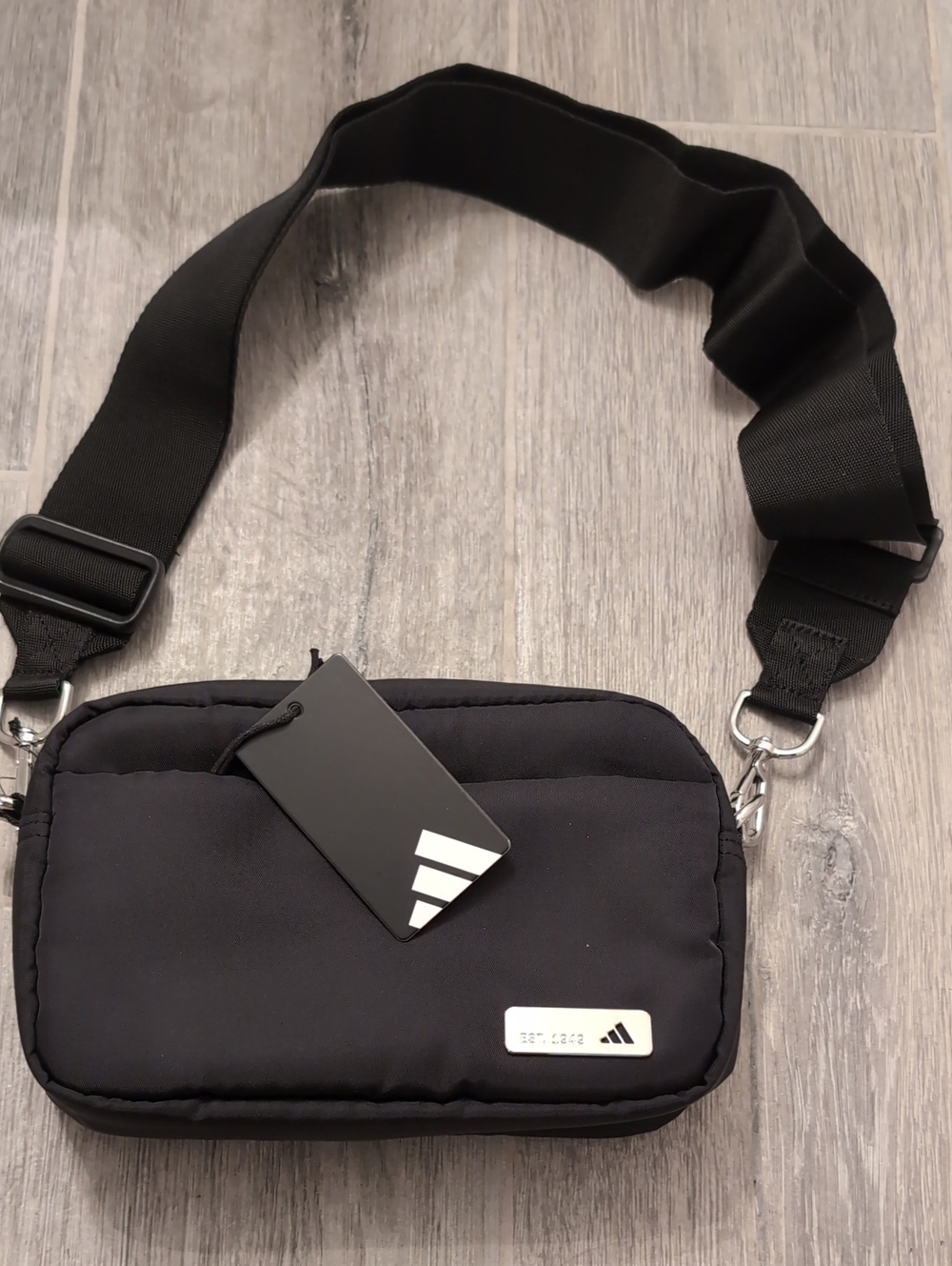 adidas Black Padded Crossbody Belt Bag